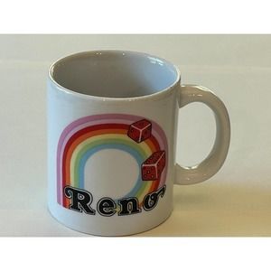 Vintage Reno Rainbow Dice Gambling Coffee Cup Mug